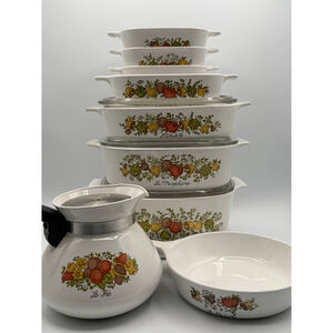 CorningWare Spice of Life Vintage Cookware Set 7pc set w/free coffee craft